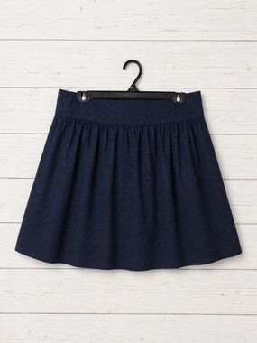 Ann Taylor Navy Textured A-Line Skirt